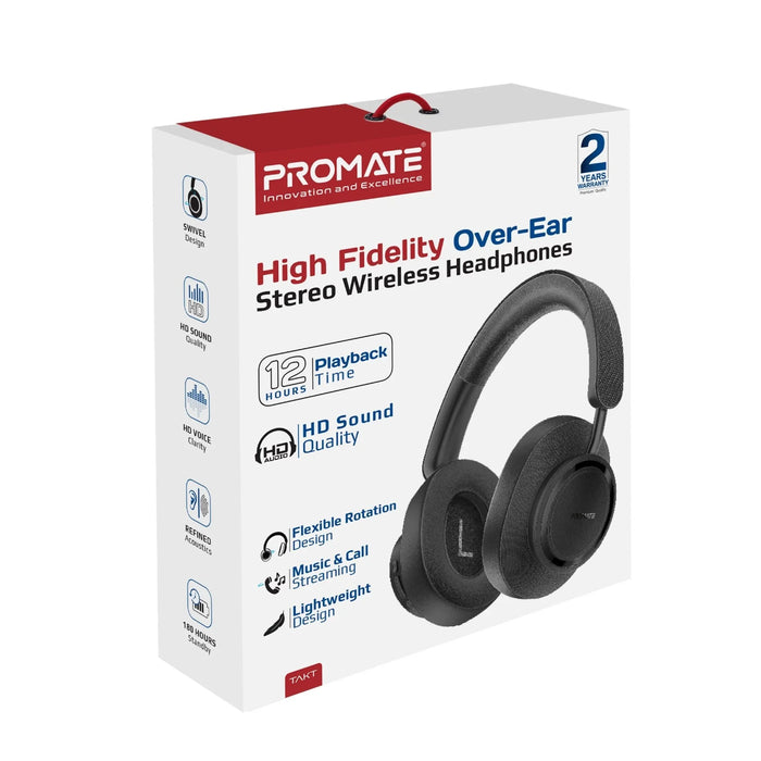 PROMATE HiFi Stereo Wireless Over Ear Ergonomic Headphones. Up to 12 Hours Playi - LX2001 - Homewares, Outdoor, Phone Accessories, Cases, Speakers, Headphones + More -