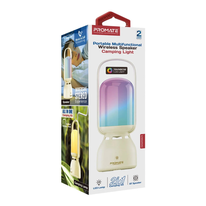 PROMATE 2-in-1 Portable Camping LED Multifunctional Speaker & Light. 2400mAh Bui - LX2001 - Homewares, Outdoor, Phone Accessories, Cases, Speakers, Headphones + More -