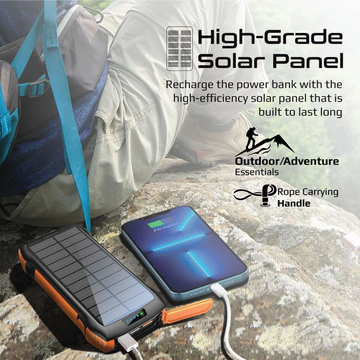 PROMATE 20000mAh Rugged EcoLight Solar IP65 Power Bank with 10W Wireless Qi Char - LX2001 - Homewares, Outdoor, Phone Accessories, Cases, Speakers, Headphones + More -