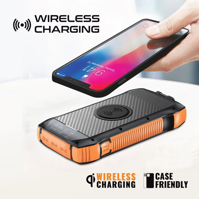 PROMATE 20000mAh Rugged EcoLight Solar IP65 Power Bank with 10W Wireless Qi Char - LX2001 - Homewares, Outdoor, Phone Accessories, Cases, Speakers, Headphones + More -