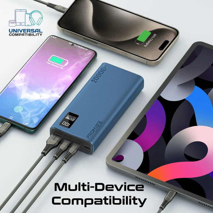 PROMATE 20000mAh Super Slim Smart Charging Power Bank with 20W Dual USB-C & 1x 2 - LX2001 - Homewares, Outdoor, Phone Accessories, Cases, Speakers, Headphones + More -