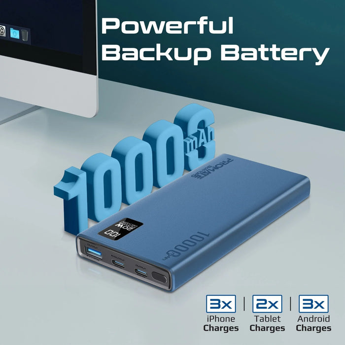 PROMATE 10000mAh Super Slim Smart Charging Power Bank with 20W Dual USB-C & 1x 2 - LX2001 - Homewares, Outdoor, Phone Accessories, Cases, Speakers, Headphones + More -