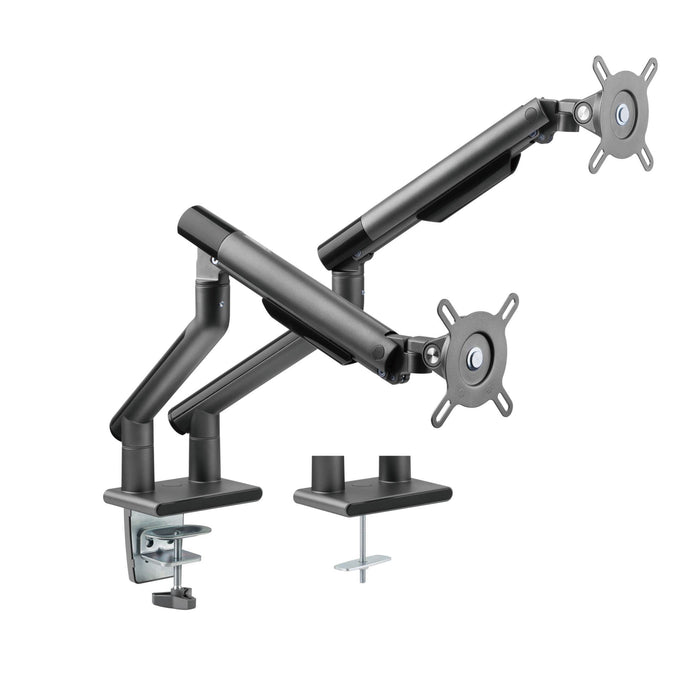 Brateck 17-32'' Dual Premium Slim Aluminium Spring-Assisted Desk Mount Monitor Arm.