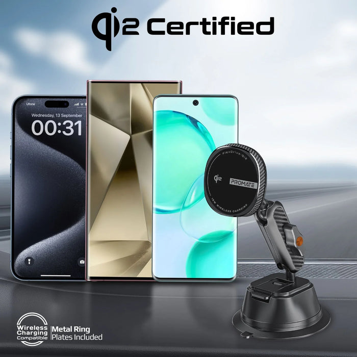 PROMATE FlexiGrip 15W MagSafe Qi2 Wireless Charger with Flexible Dual Ball Joint - LX2001 - Homewares, Outdoor, Phone Accessories, Cases, Speakers, Headphones + More -