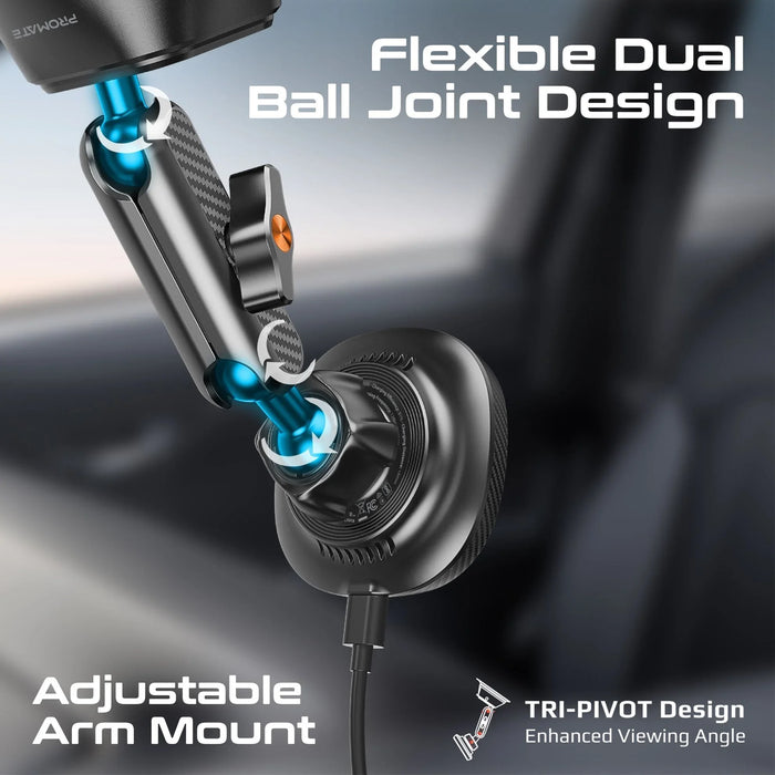 PROMATE FlexiGrip 15W MagSafe Qi2 Wireless Charger with Flexible Dual Ball Joint - LX2001 - Homewares, Outdoor, Phone Accessories, Cases, Speakers, Headphones + More -