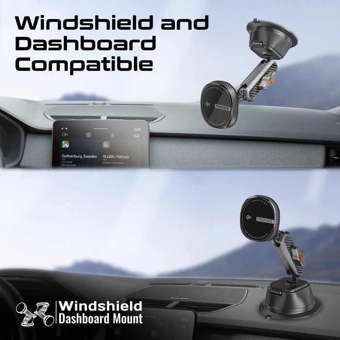 PROMATE FlexiGrip 15W MagSafe Qi2 Wireless Charger with Flexible Dual Ball Joint - LX2001 - Homewares, Outdoor, Phone Accessories, Cases, Speakers, Headphones + More -