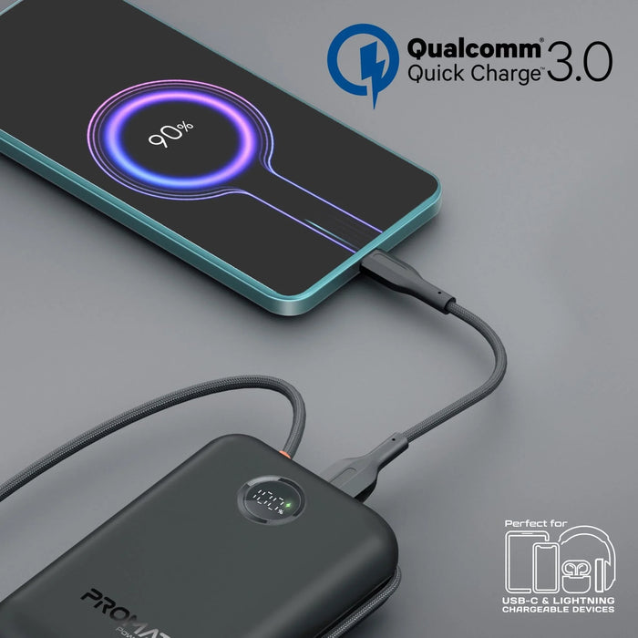 PROMATE 30000mAh Ultra Compact 35W SuperSpeed Power Bank with Built-in USB-C & L - LX2001 - Homewares, Outdoor, Phone Accessories, Cases, Speakers, Headphones + More -