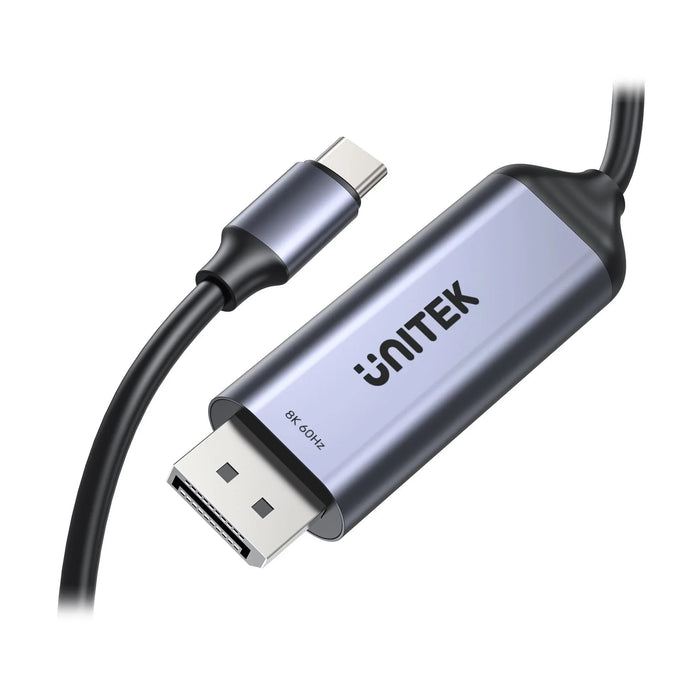 UNITEK 1.8m 8K USB-C DisplayPort 1.4 Cable in Aluminium Housing. Supports Res up - LX2001 - Homewares, Outdoor, Phone Accessories, Cases, Speakers, Headphones + More -