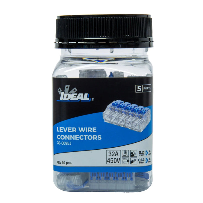 IDEAL INDUSTRIES 32A 5 Port Wire Connector Gen II Lever. 30pc Jar. 0.2 mm2 to 4. - LX2001 - Homewares, Outdoor, Phone Accessories, Cases, Speakers, Headphones + More -