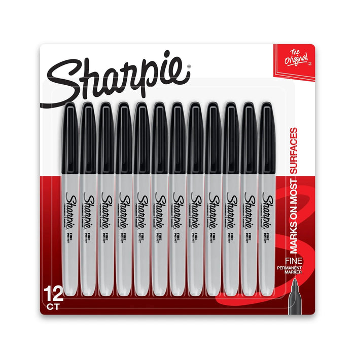 Sharpie Fine Point Permanent Marker Black 1812419 Blister Pack of 12 FEB PROMO - LX2001 - Homewares, Outdoor, Phone Accessories, Cases, Speakers, Headphones + More -