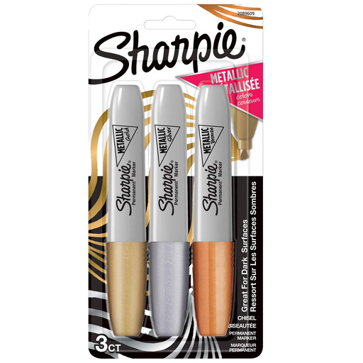 Sharpie Metallic Chisel Permanent Marker Gold Silver Bronze 2089609 - Blister Pa - LX2001 - Homewares, Outdoor, Phone Accessories, Cases, Speakers, Headphones + More -