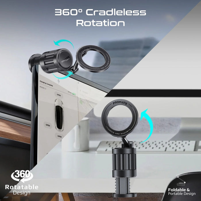 PROMATE 360 Rotating Magnetic Smartphone Grip-on Mount. Rotatable, Foldable & Ul - LX2001 - Homewares, Outdoor, Phone Accessories, Cases, Speakers, Headphones + More -