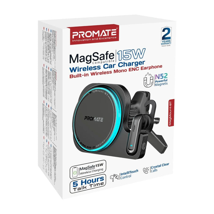 PROMATE 2-in-1 MagSafe 15W Wireless In-Car Phone Charger with Built-in Wireless - LX2001 - Homewares, Outdoor, Phone Accessories, Cases, Speakers, Headphones + More -