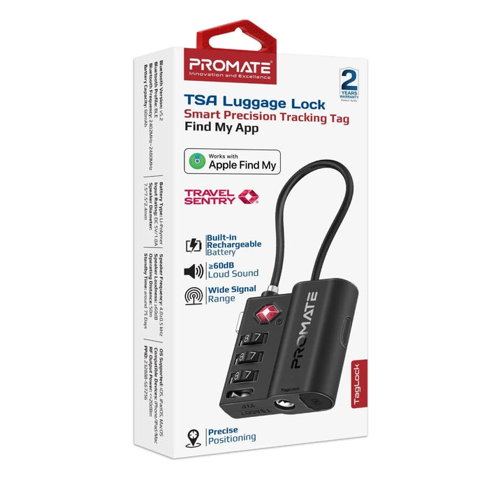 PROMATE TSA Luggage Lock with Smart Precision Tracking Tag. Works with Apple Fin - LX2001 - Homewares, Outdoor, Phone Accessories, Cases, Speakers, Headphones + More -