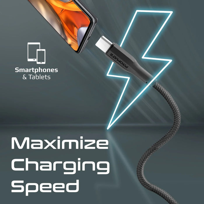 PROMATE 2M USB-A to USB-C Super Flexible Cable. Supports 2A Charging & 480Mbps D - LX2001 - Homewares, Outdoor, Phone Accessories, Cases, Speakers, Headphones + More -