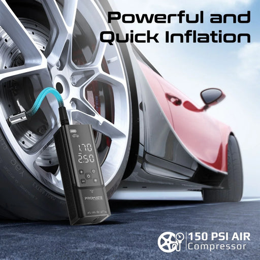 PROMATE 150PSI Portable Air Compressor Power Bank with LED Flashlight. 7500mAh B - LX2001 - Homewares, Outdoor, Phone Accessories, Cases, Speakers, Headphones + More -