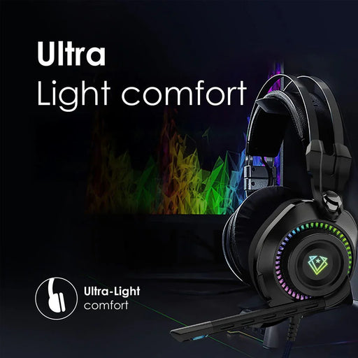 VERTUX HD Over-Ear Gaming Headset with RGB LED Lights & Built-in Mic Durable All - LX2001 - Homewares, Outdoor, Phone Accessories, Cases, Speakers, Headphones + More -