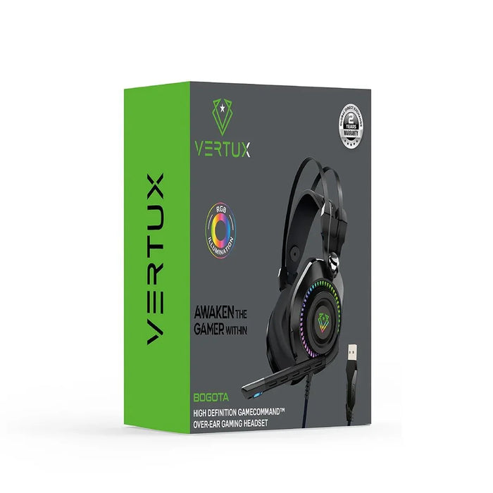 VERTUX HD Over-Ear Gaming Headset with RGB LED Lights & Built-in Mic Durable All - LX2001 - Homewares, Outdoor, Phone Accessories, Cases, Speakers, Headphones + More -