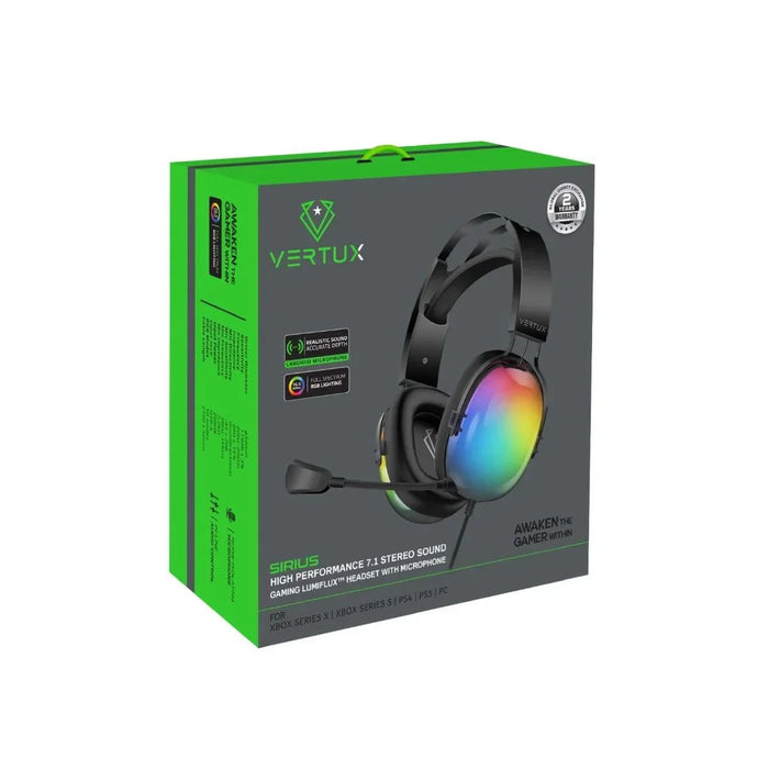 VERTUX High Performance 7.1 Stereo Sound Gaming RGB Headset with High Definition - LX2001 - Homewares, Outdoor, Phone Accessories, Cases, Speakers, Headphones + More -