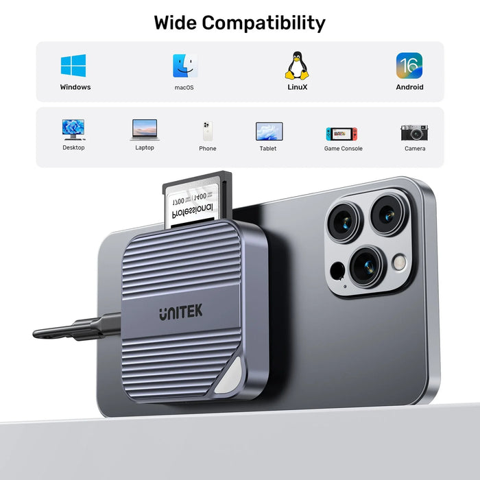 UNITEK MagSafe Magnetic CF Express Reader Enclosure for iPhone 16/15 Supports US - LX2001 - Homewares, Outdoor, Phone Accessories, Cases, Speakers, Headphones + More -