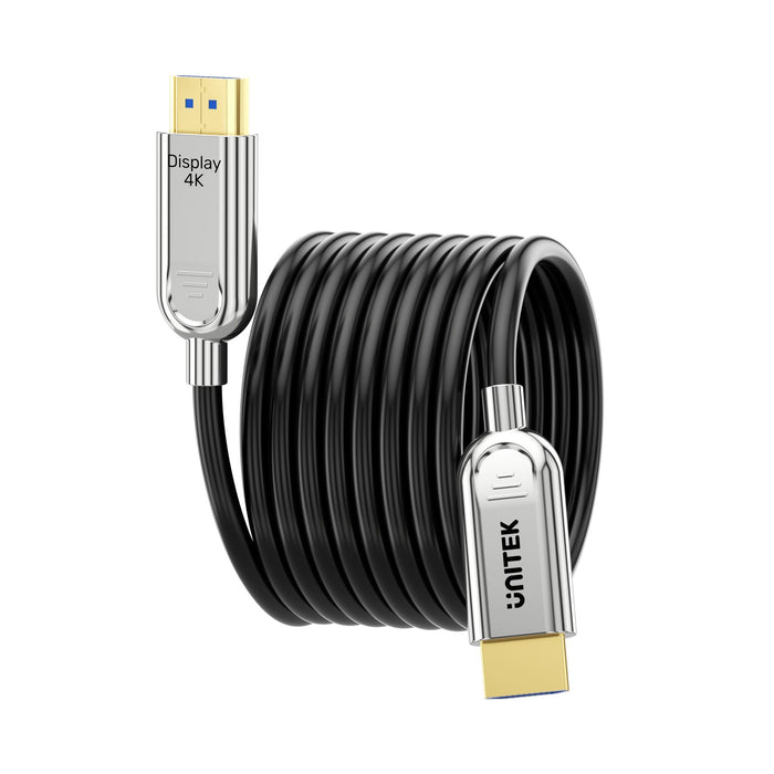 Unitek 50m HDMI 4K Fibre Optic 2.0 Cable w/ 24K Gold-plated Connectors. Supports HDR ARC