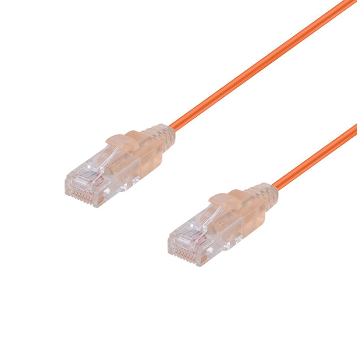 DYNAMIX 0.15m Cat6A 10G Orange UTP Patch Lead 30AWG 8023af Unshielded Plug.