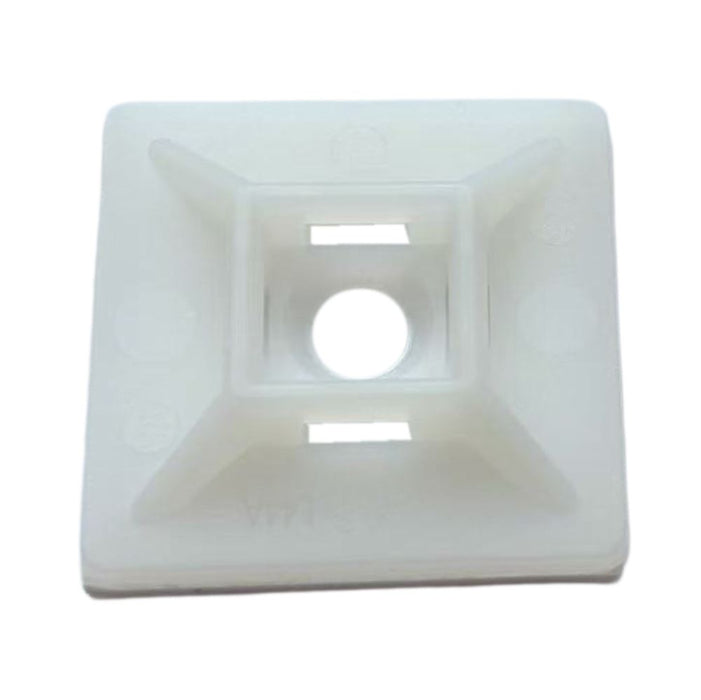 DYNAMIX 20 x 20mm Self Adhesive Natural Cable Ties Mount Pack of 100