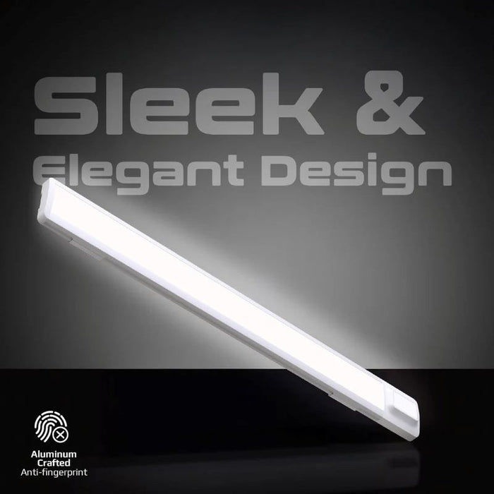 PROMATE 40cm Rechargeable Light Strip with Motion Sensor. 2000mAh Battery, Up to 3 Hours Always On, Built-in Hanging Hole, 20 Seconds Auto-Off, Includes USB-C Charging Cable.