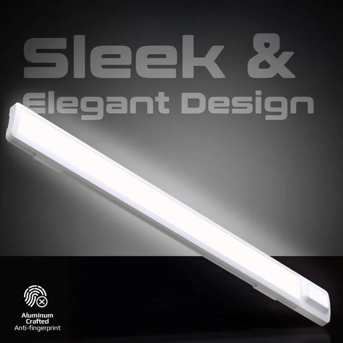 PROMATE 60cm Rechargeable Light Strip with Motion Sensor. 2000mAh Battery, Up to 3 Hours Always On, Built-in Hanging Hole, 20 Seconds Auto-Off, Includes USB-C Charging Cable.