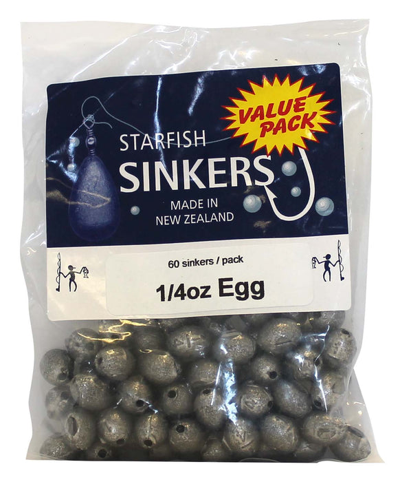 Starfish Egg Sinker Value Pack 1/4oz (60 per pack)