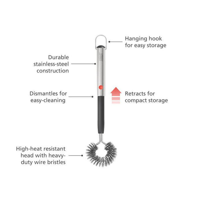 Joseph Joseph GrillOut Heavy-duty BBQ Cleaning Brush with retractable  head