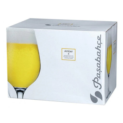 Pasabahce Glass Set 6 Amber Beer 395ml - LX2001 - Homewares, Outdoor, Phone Accessories, Cases, Speakers, Headphones + More -