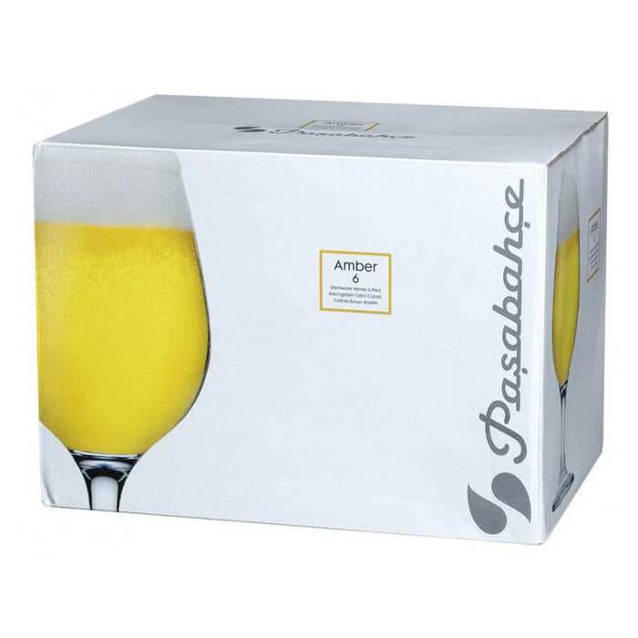 Pasabahce Glass Set 6 Amber Beer 395ml - LX2001 - Homewares, Outdoor, Phone Accessories, Cases, Speakers, Headphones + More -
