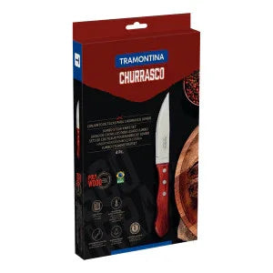 Tramontina Churrasco Steak Knife Spanish 4 Piece Set 11cm Red Handles - LX2001 - Homewares, Outdoor, Phone Accessories, Cases, Speakers, Headphones + More -