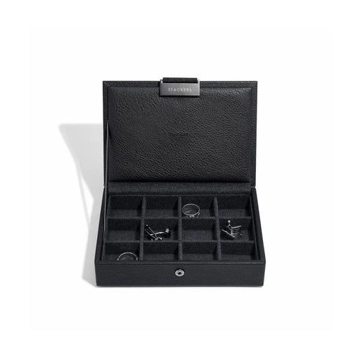 Stackers Mini 12 Section Cufflink Box Lidded Black - LX2001 - Homewares, Outdoor, Phone Accessories, Cases, Speakers, Headphones + More -