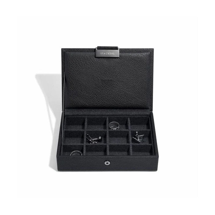 Stackers Mini 12 Section Cufflink Box Lidded Black - LX2001 - Homewares, Outdoor, Phone Accessories, Cases, Speakers, Headphones + More -