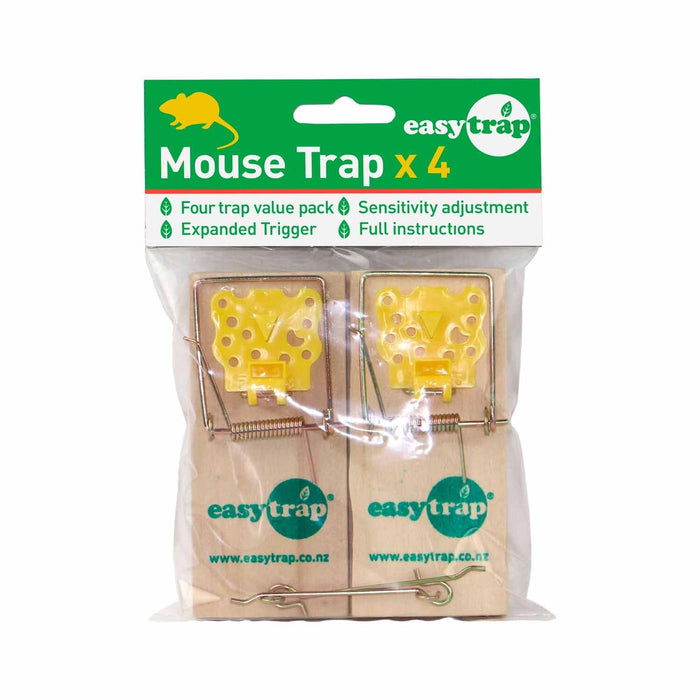 EasyTrap Wooden Mouse Trap - 4 Pack