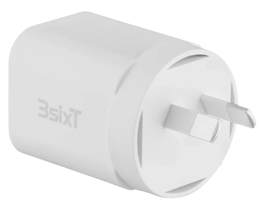 3sixT Wall Charger GaN 35W USB-C PD + QC27W USB-A(Max 15W)-W - LX2001 - Homewares, Outdoor, Phone Accessories, Cases, Speakers, Headphones + More -