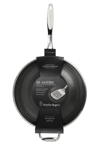 Stanley Rogers Matrix Stainless Steel Wok Pan 32cm