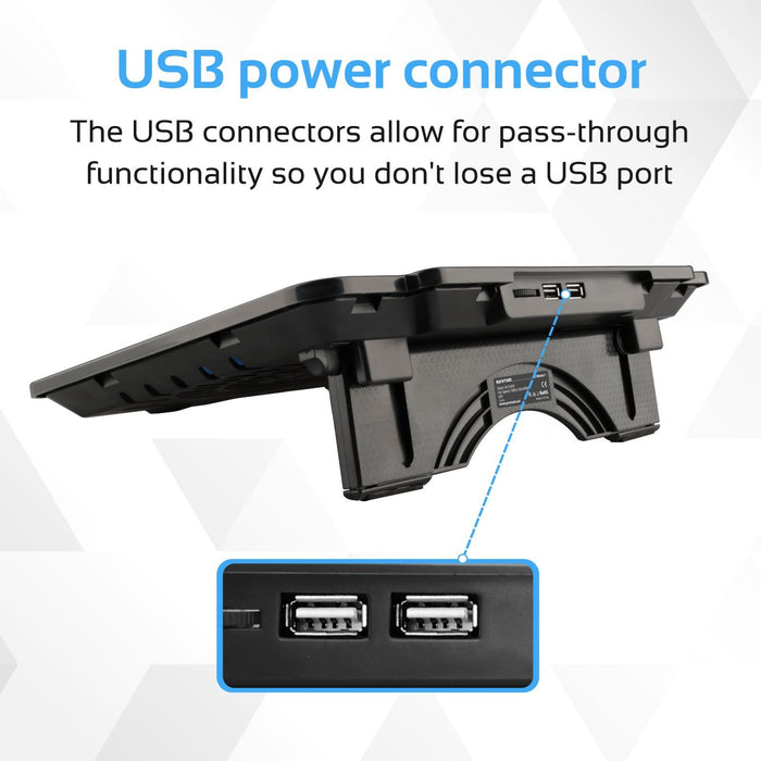 Brateck Laptop Cooling Pad w/ Silent Fan. Adjust height performance 140mm fans. USB.