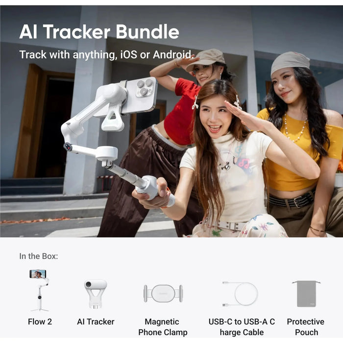 Insta360 Flow 2 AI Tracker Bundle (Summit White) - LX2001 - Homewares, Outdoor, Phone Accessories, Cases, Speakers, Headphones + More -