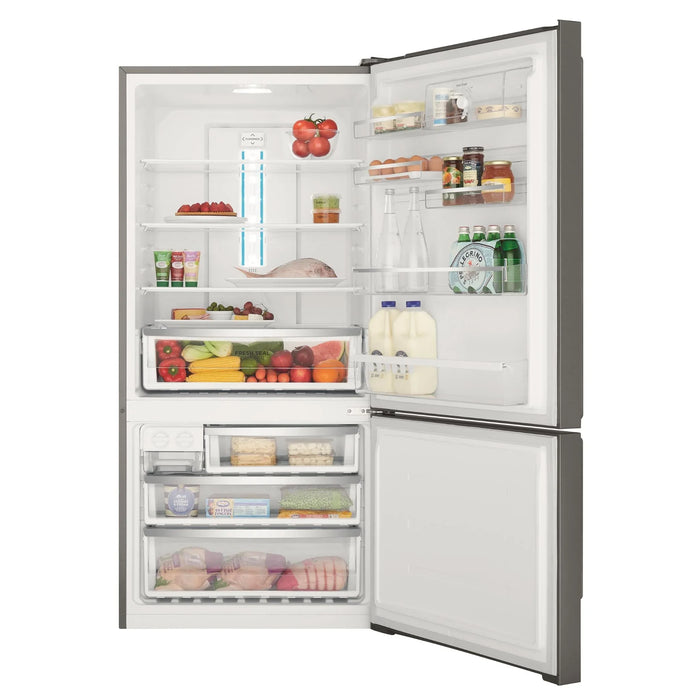 Westinghouse 496L bottom freezer fridge, dark stainless steel with pole handles, - LX2001 - Homewares, Outdoor, Phone Accessories, Cases, Speakers, Headphones + More -