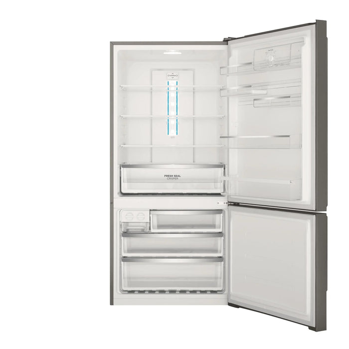 Westinghouse 496L bottom freezer fridge, dark stainless steel with pole handles, - LX2001 - Homewares, Outdoor, Phone Accessories, Cases, Speakers, Headphones + More -