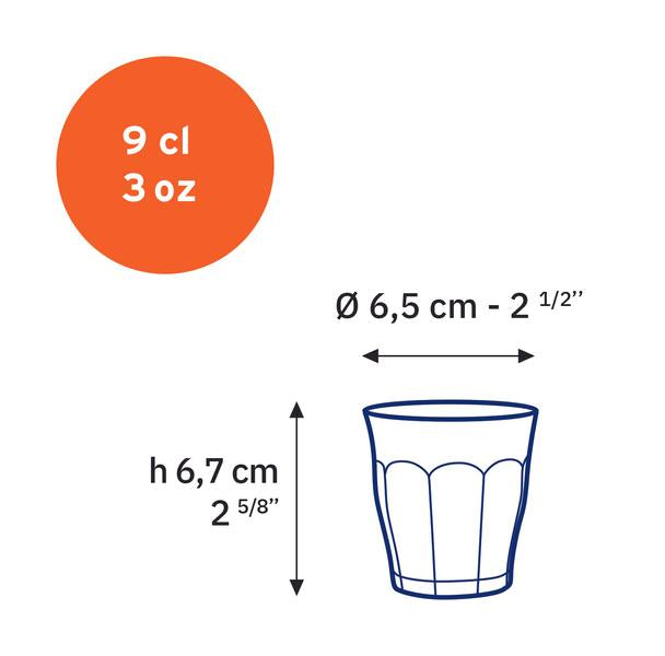 Duralex Picardie Tumbler Glass 90ml  - Set 4