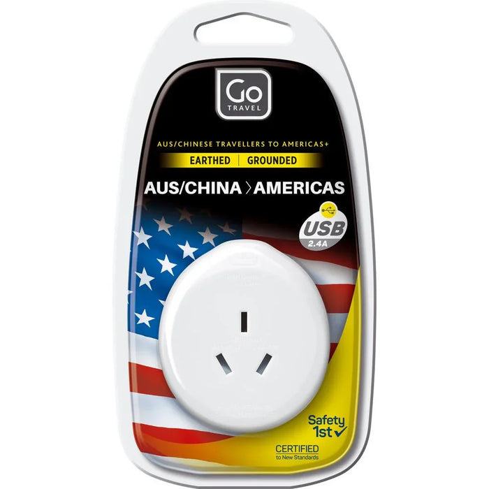 Go Travel Outbound Usa Travel Adaptor (5/100) - LX2001 - Homewares, Outdoor, Phone Accessories, Cases, Speakers, Headphones + More -