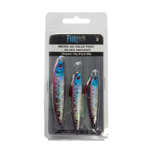 Fishtech Micro Jig Value Pack - Silver Anchovy - 14g 21g 28g - LX2001 - Homewares, Outdoor, Phone Accessories, Cases, Speakers, Headphones + More -