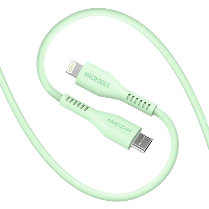 Microdia Fruitywire Liquid Silicon Pd60W 1.3M Usb-C To Lightning Cable - Mint - LX2001 - Homewares, Outdoor, Phone Accessories, Cases, Speakers, Headphones + More -
