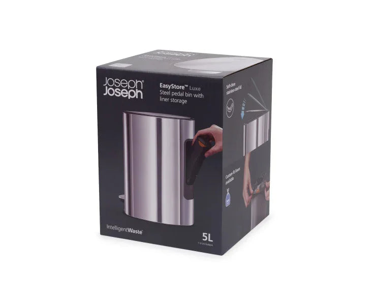 Joseph Joseph Luxe 5L Pedal Bin Stainless Steel - LX2001 - Homewares, Outdoor, Phone Accessories, Cases, Speakers, Headphones + More -