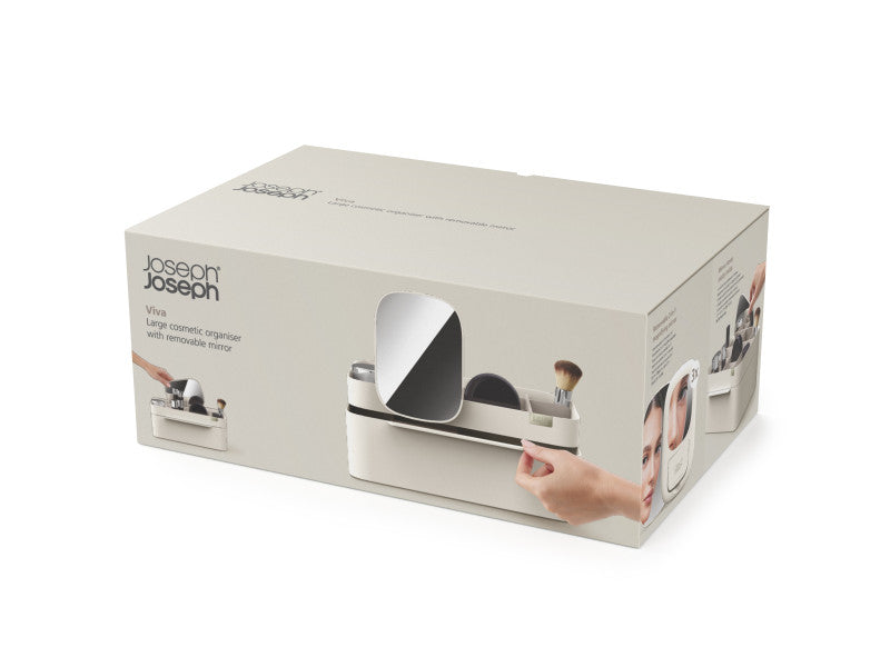 Joseph Joseph Viva Large Cosmetic Organiser with Removable Mirror - Shell