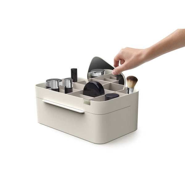 Joseph Joseph Viva Large Cosmetic Organiser with Removable Mirror - Shell